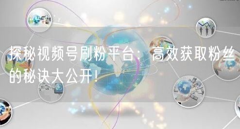 探秘视频号刷粉平台：高效获取粉丝的秘诀大公开！