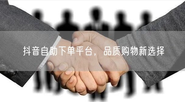 抖音自助下单平台，品质购物新选择