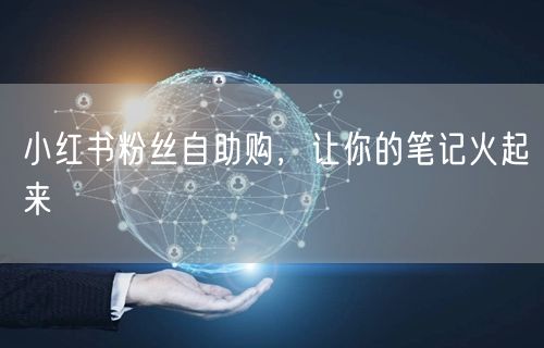 小红书粉丝自助购，让你的笔记火起来