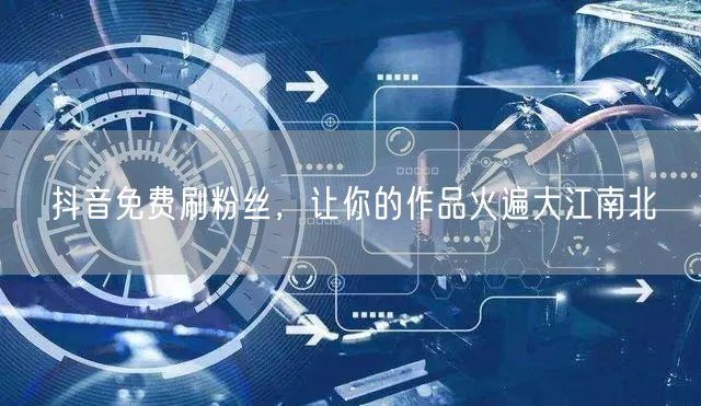抖音免费刷粉丝，让你的作品火遍大江南北
