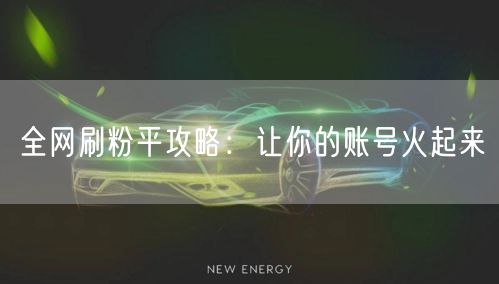 全网刷粉平攻略：让你的账号火起来