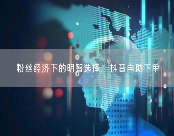 粉丝经济下的明智选择，抖音自助下单