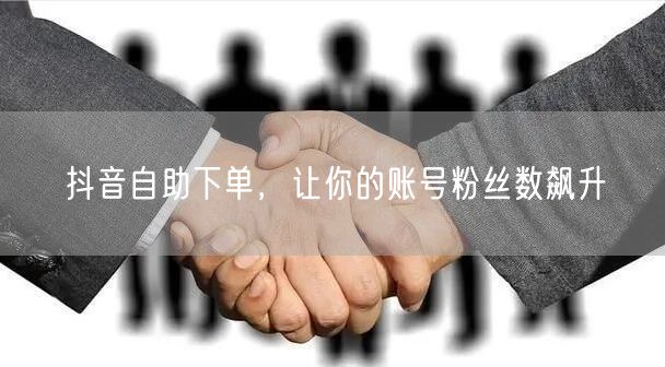 抖音自助下单，让你的账号粉丝数飙升