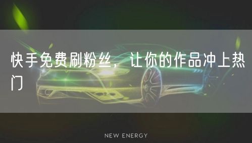 快手免费刷粉丝，让你的作品冲上热门