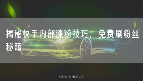 揭秘快手内部涨粉技巧，免费刷粉丝秘籍